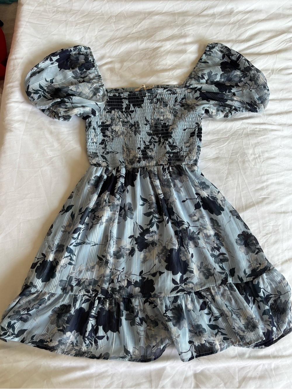 Puff-Sleeve Floral Sun Dress
